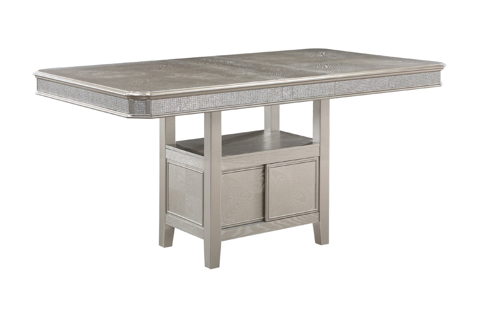 Modern Glam 1pc Counter Height Dining Table Silver gray-dining room-modern-wood