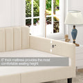 Elena Twin Size Beige Velvet Upholstered Daybed -