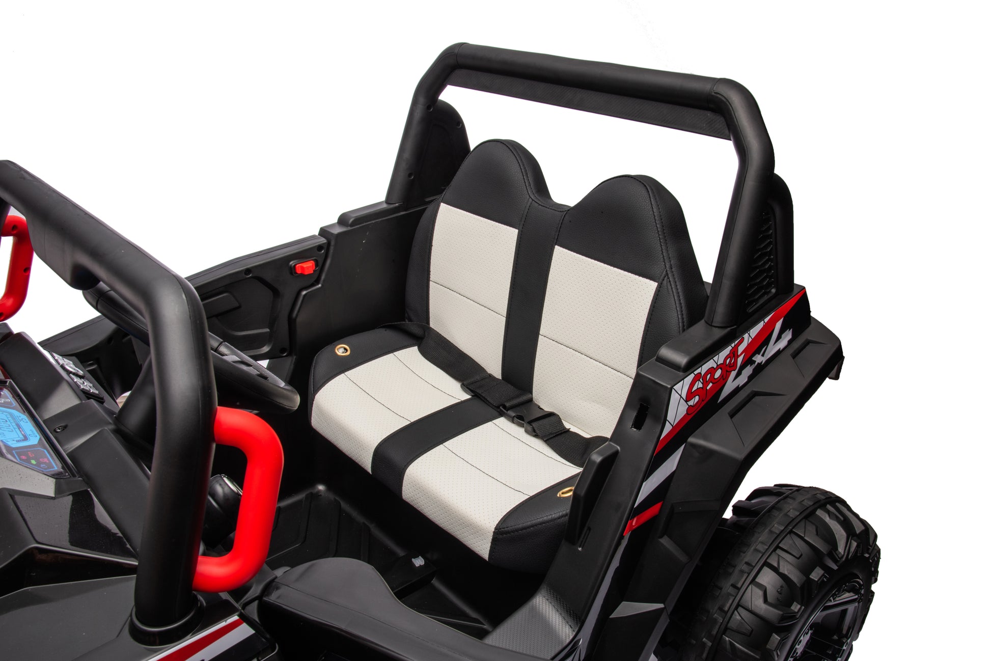 12v7a*1 30w*4 Four wheel drive leather seat one button black-iron+plastic