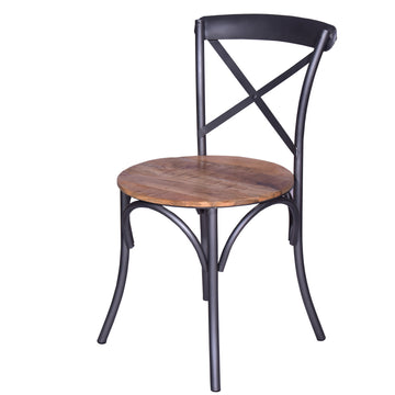 19 Inch Industrial Dining Accent Chair with Mango