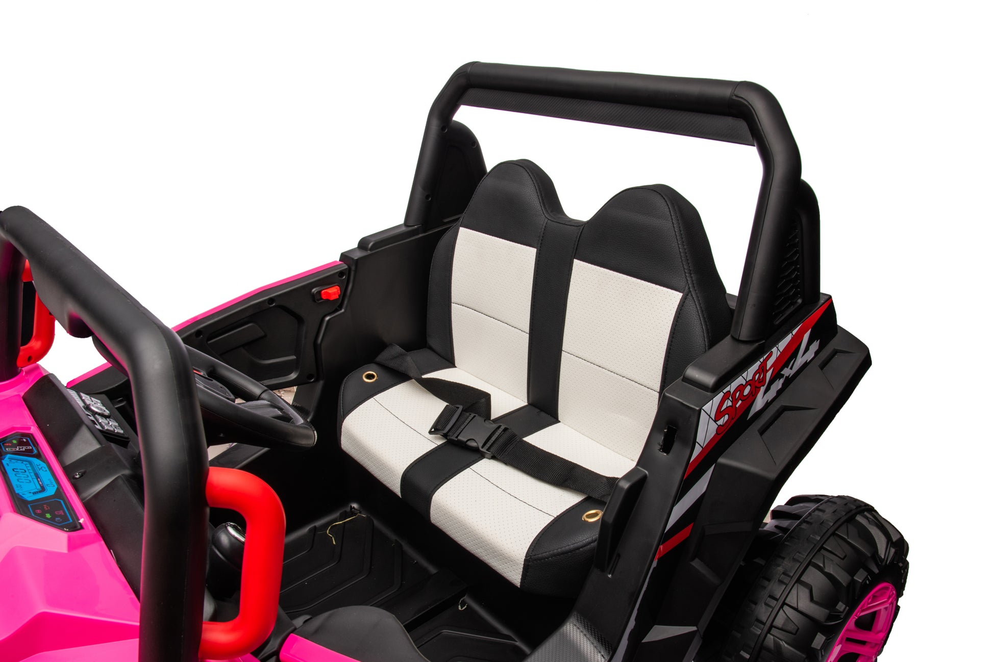 12v7a*1 30w*4 Four wheel drive leather seat one button pink-iron+plastic