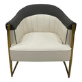 Gray, Off White and Gold Sofa Chair