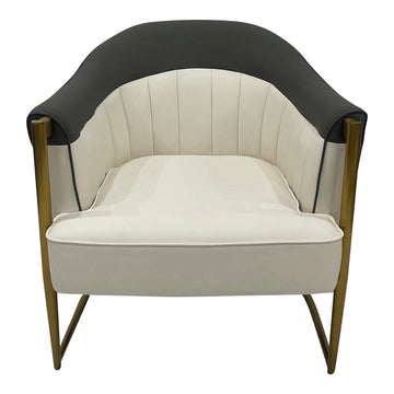 Gray, Off White and Gold Sofa Chair