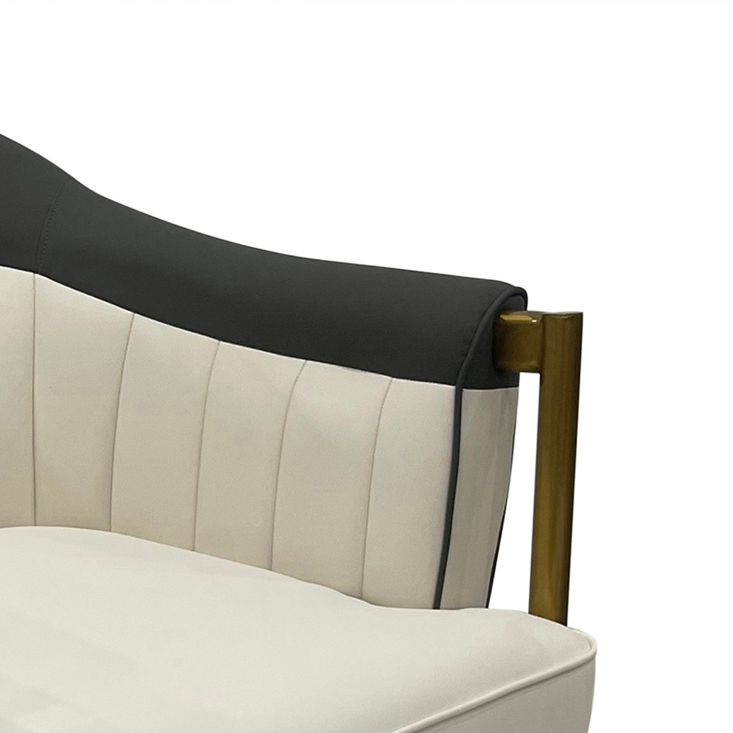 Gray, Off White and Gold Sofa Chair