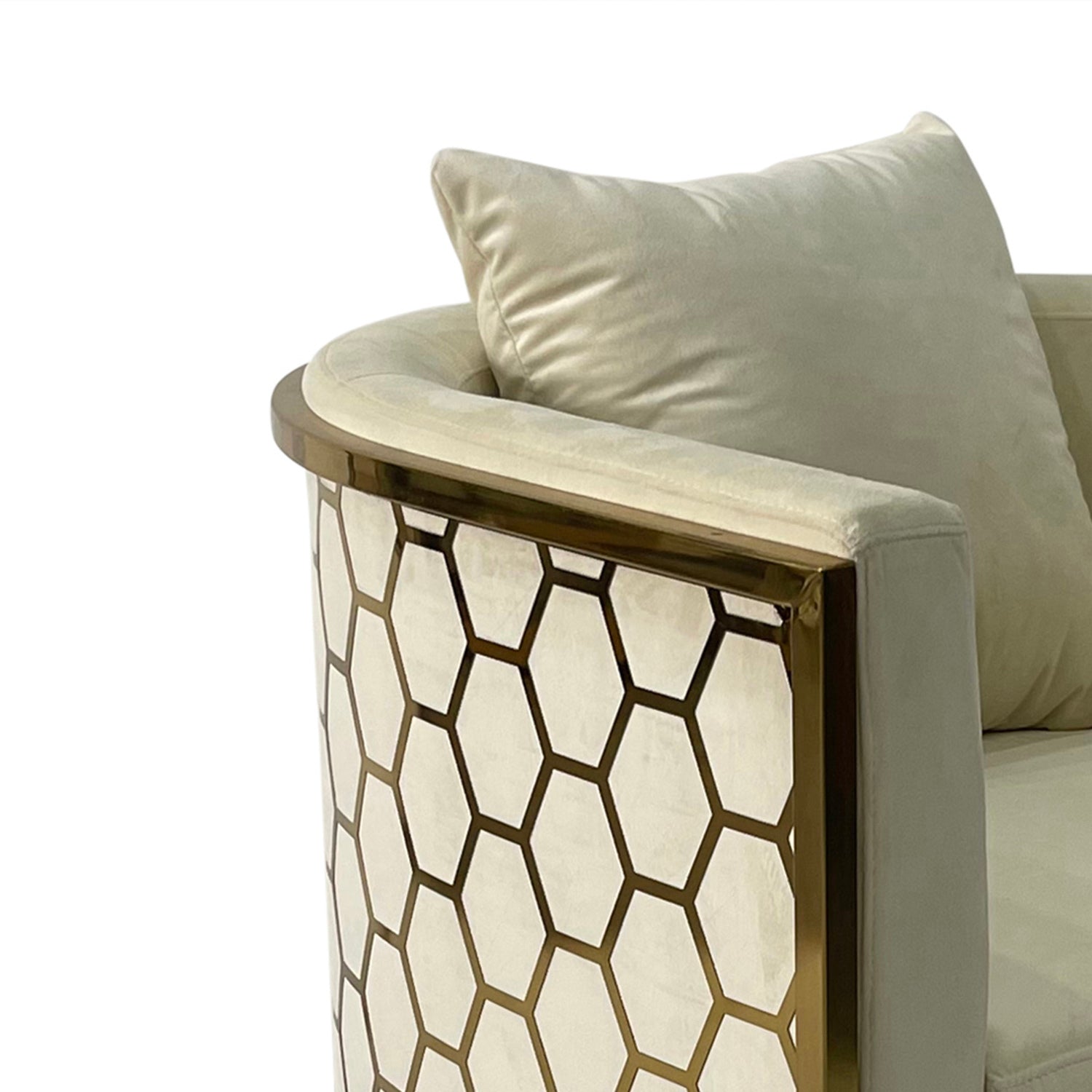 Beige and Gold Sofa Chair