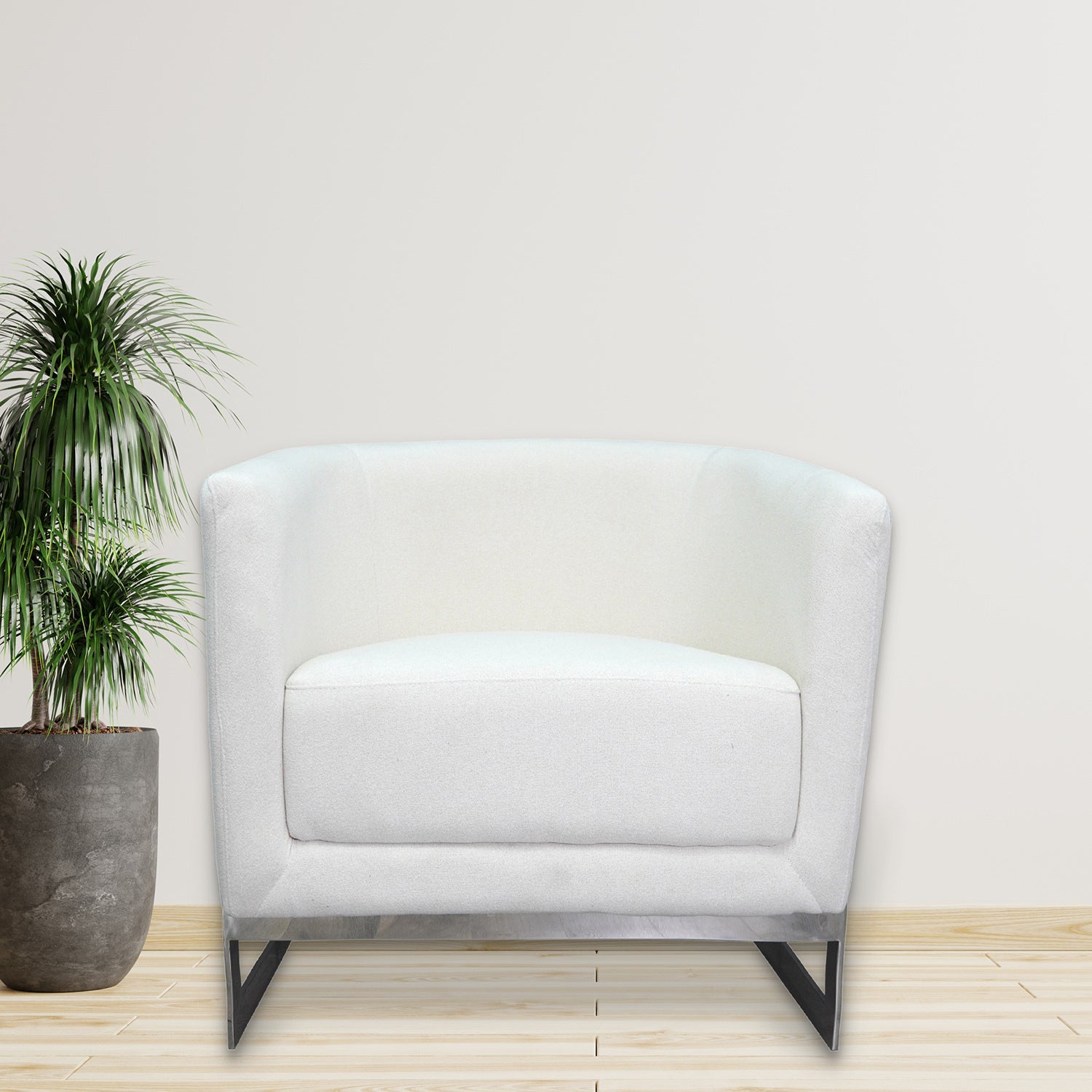 White and Silver Sofa Chair