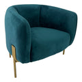 Navy Teal and Gold Sofa Chair