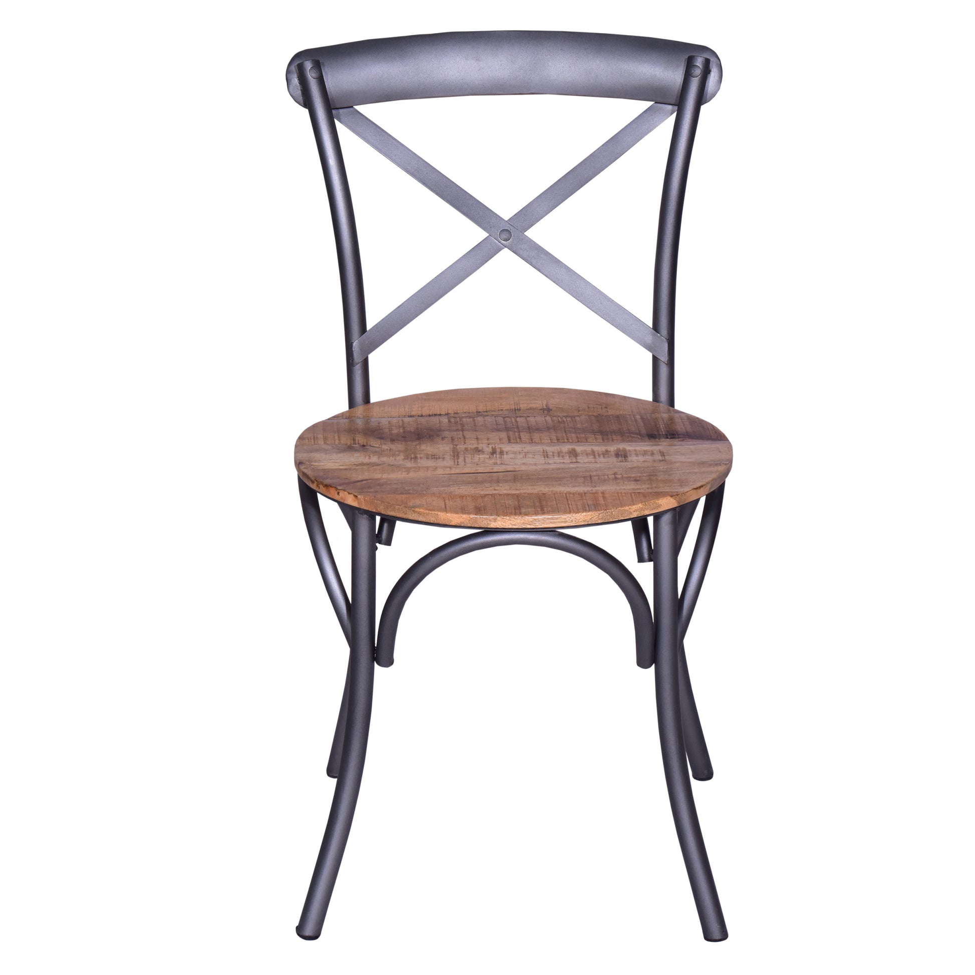 19 Inch Industrial Dining Accent Chair with Mango