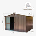 Outdoor Storage Shed 10'x8', Metal Tool Sheds