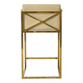 Beige and Gold Dining Chair Bar Stool for Kitchen