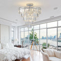 Large crystal chandelier in white chrome color, modern chrome-luxury-crystal