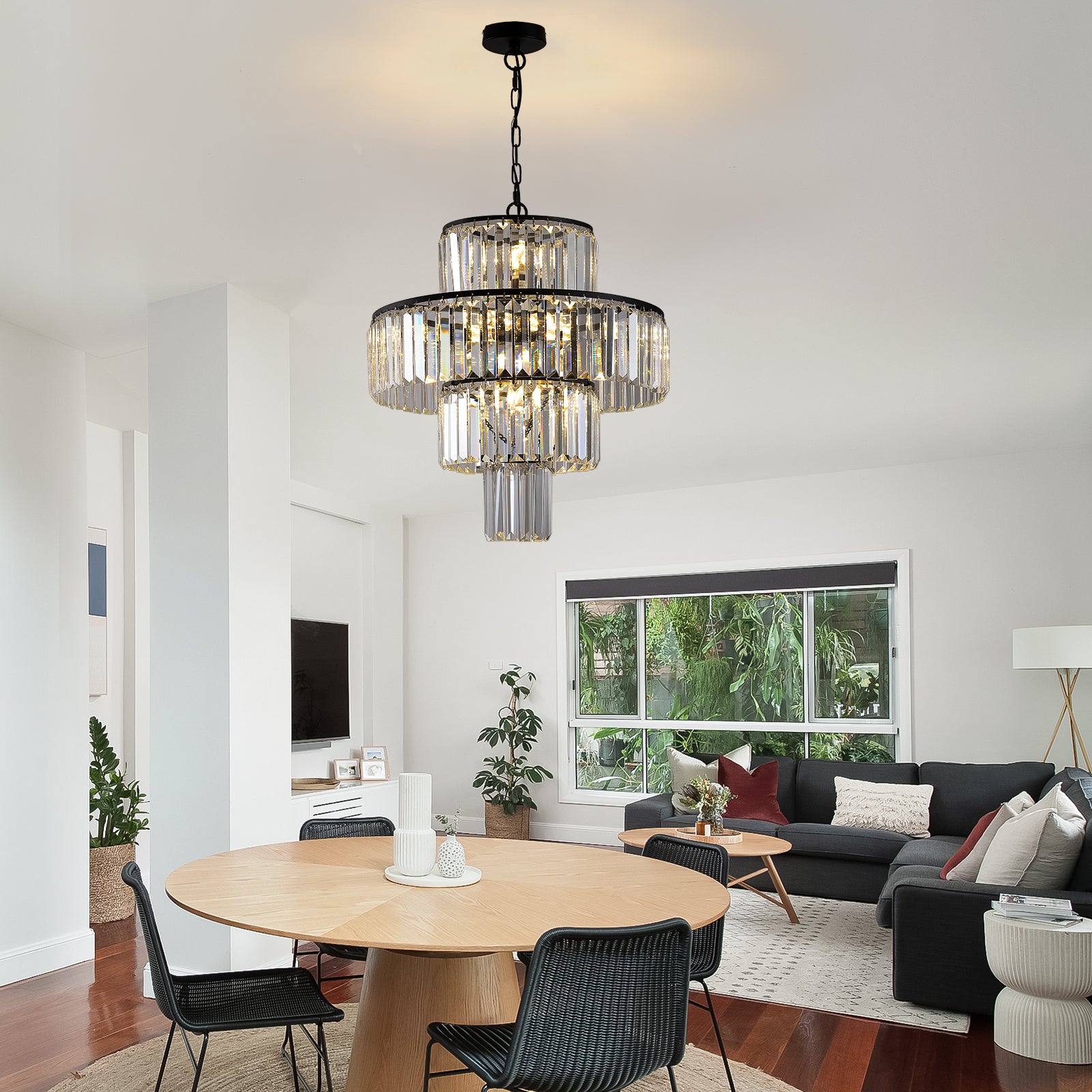 Black Luxury Crystal Chandelier Modern Chandeliers black-crystal-iron