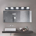 LED Modern Black 5 Light Vanity Lights Fixtures Over black-modern-acrylic-iron