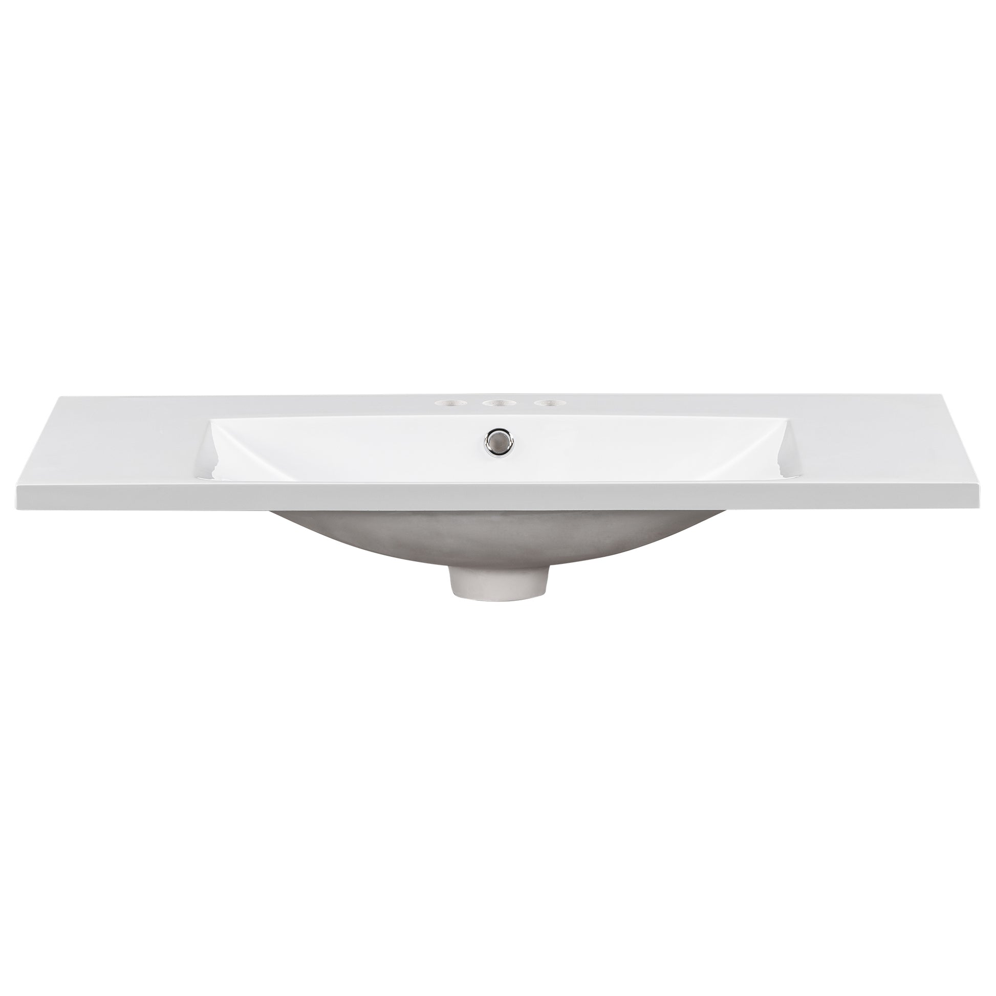 36" Single Bathroom Basin Sink, Vanity Top Only, 3 white-resin