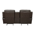 Double Glider Reclining Love Seat with Center Console brown-primary living space-contemporary-solid