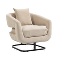 House hold Upholstered Tufted Living Room Chair beige-velvet