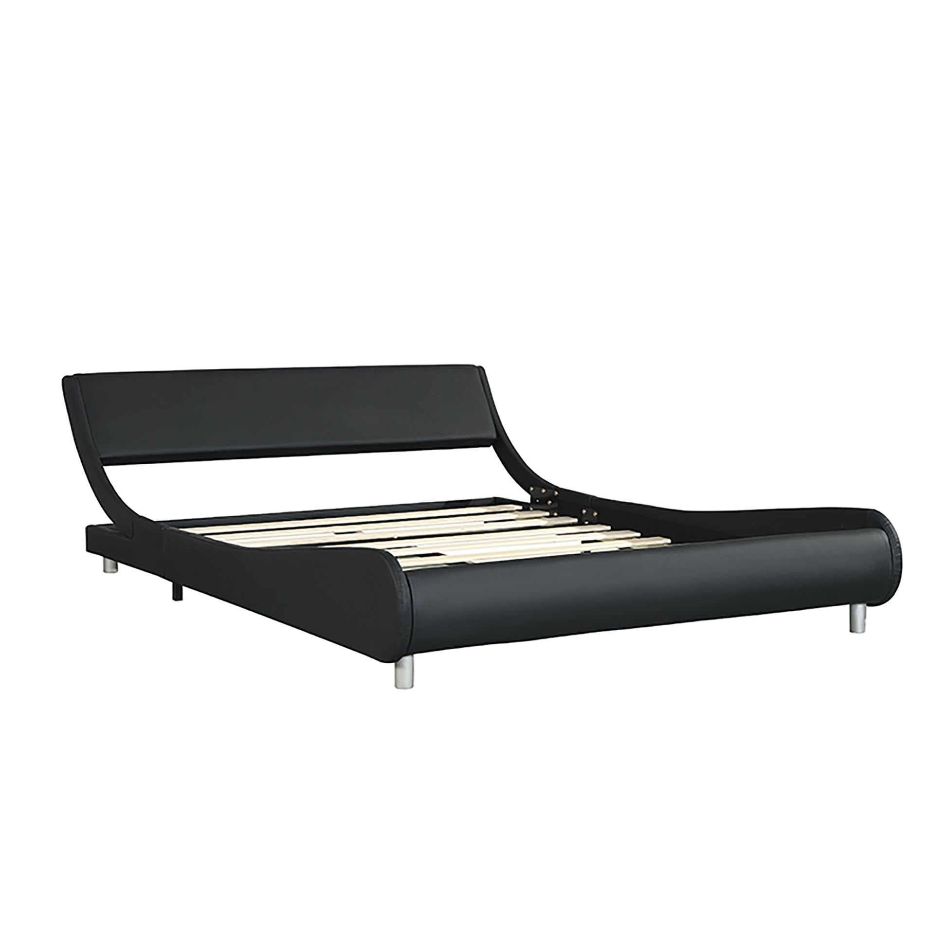 Faux Leather Upholstered Platform Bed Frame,Led -