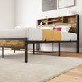 Full Size Bed Frame With Storage Headboard, Metal