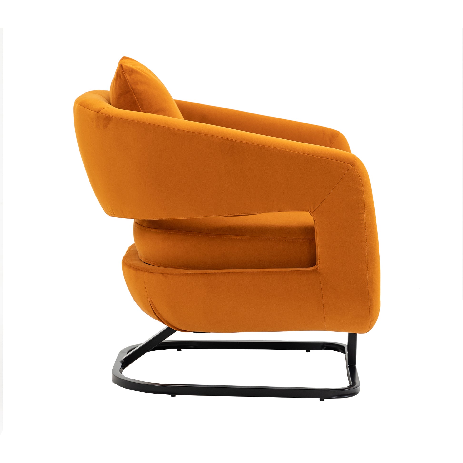 House hold Upholstered Tufted Living Room Chair orange-velvet