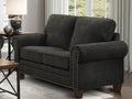 Traditional Style Dark Gray Loveseat 1pc Microfiber dark gray-primary living