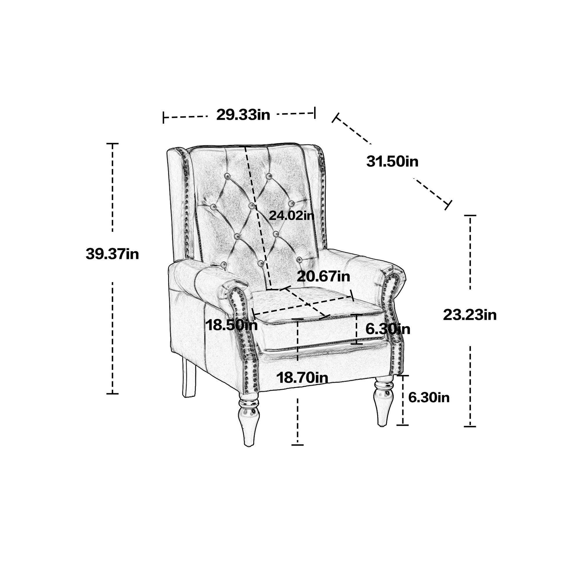 Coolmore Wood Frame Armchair, Modern Accent Chair