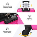 Hardshell Luggage Sets 2Pcs Bag Spinner Suitcase with pink-abs