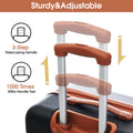 Hardshell Luggage Sets 2Pcs Bag Spinner Suitcase with black+brown-abs