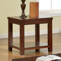 End Table Dark Cherry Open Shelf Natural Wood Grain cherry-brown-primary living