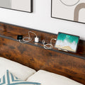 Bed Frame With Charging Station Full Size, Rustic