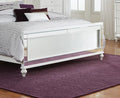 Metallic White Finish Queen Bed LED Headboard Button box spring