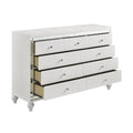 Glamorous Metallic White Finish Dresser of 9x Drawers white-dining room-glam-modern-wood