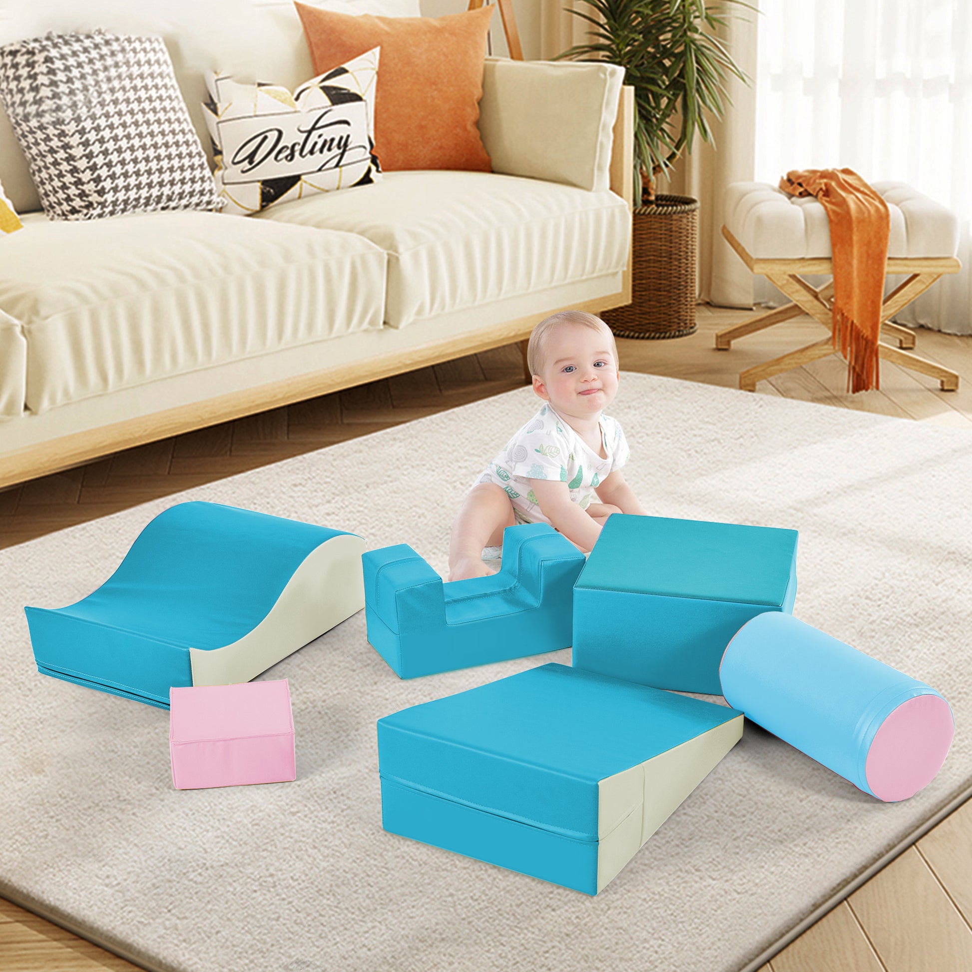 Colorful Soft Climb and Crawl Foam Playset 6 in 1 colorful-foam