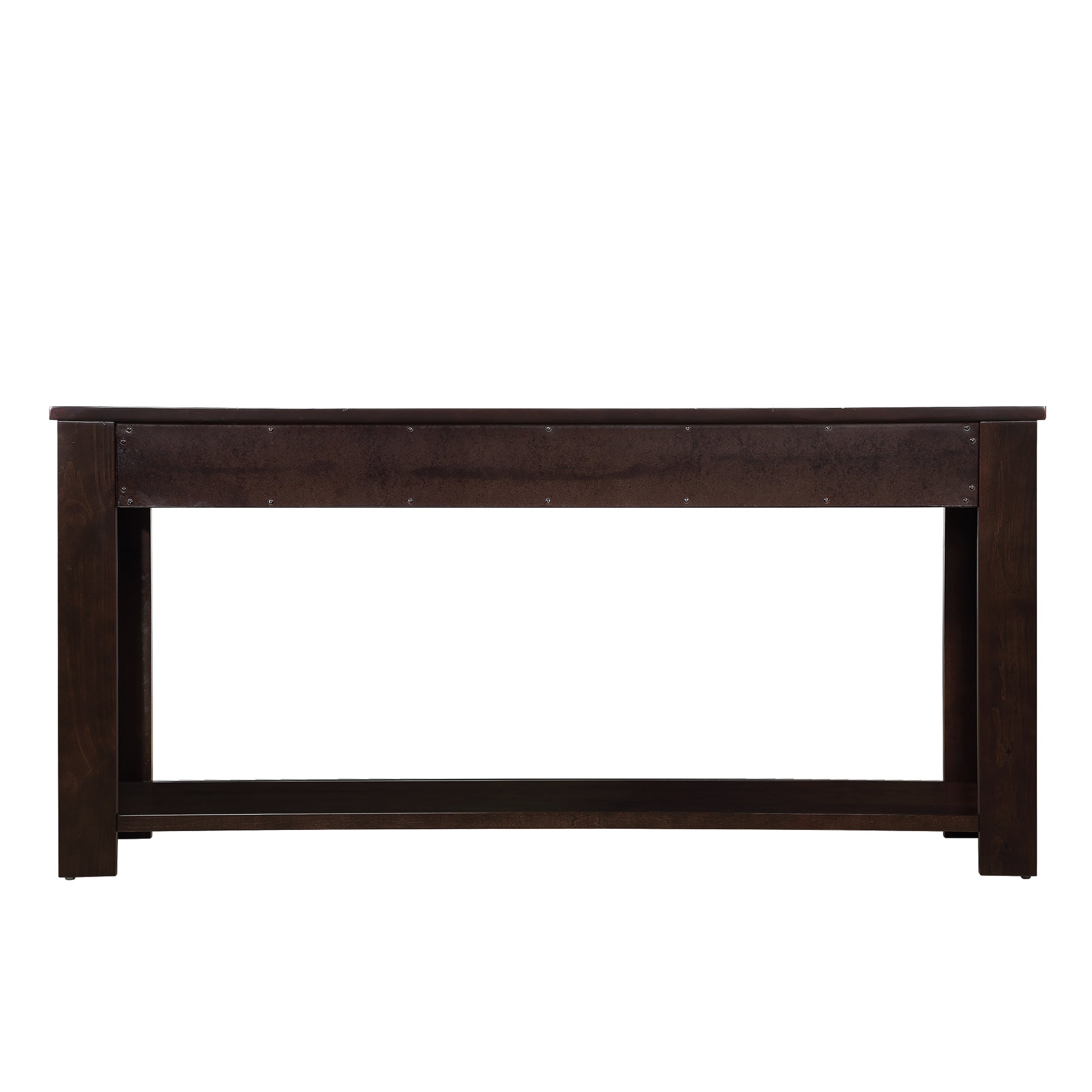 63" Pine Wood Console Table with 4 Drawers and 1 light espresso-pine