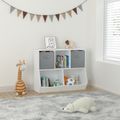 Kids Bookcase With Collapsible Fabric Drawers -