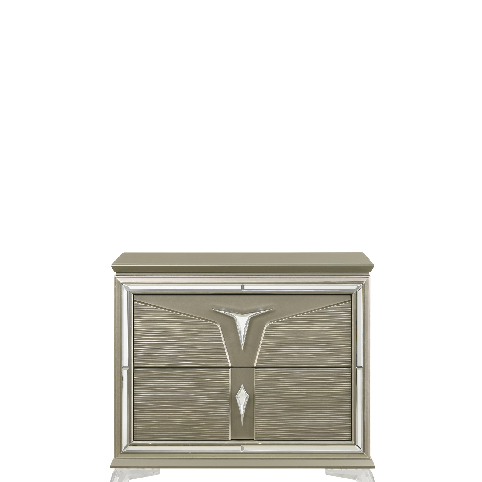 Samantha Modern Style 2 Drawer Nightstand Made