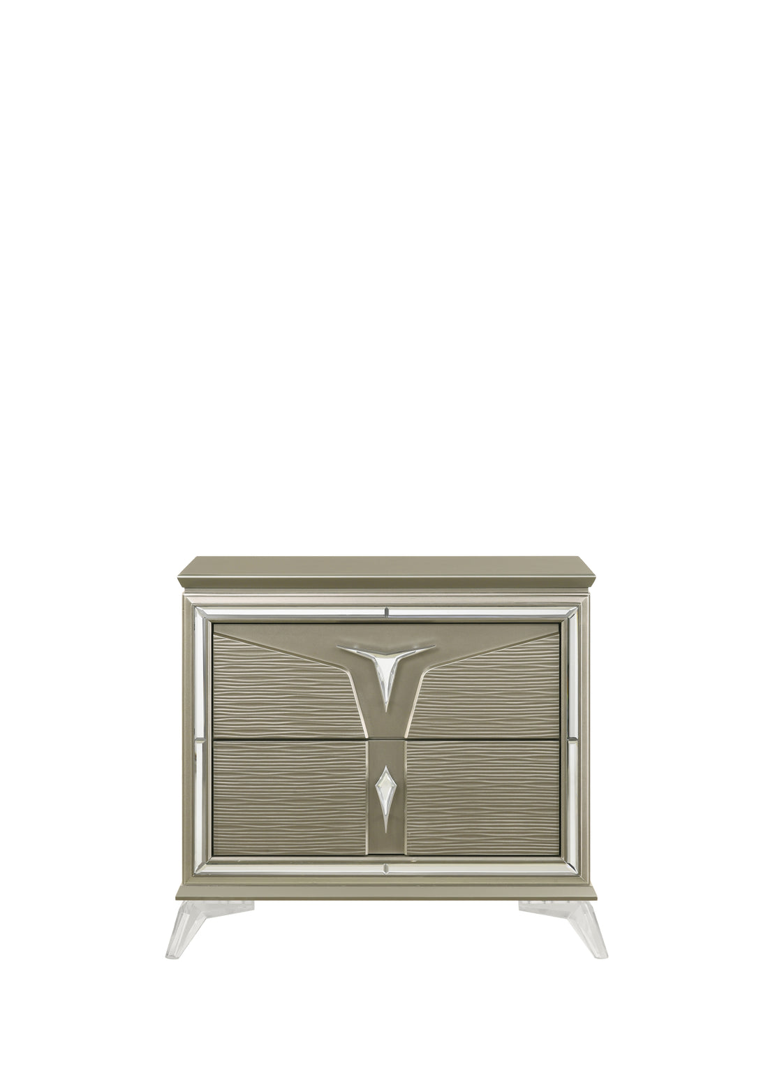 Samantha Modern Style 2 Drawer Nightstand Made