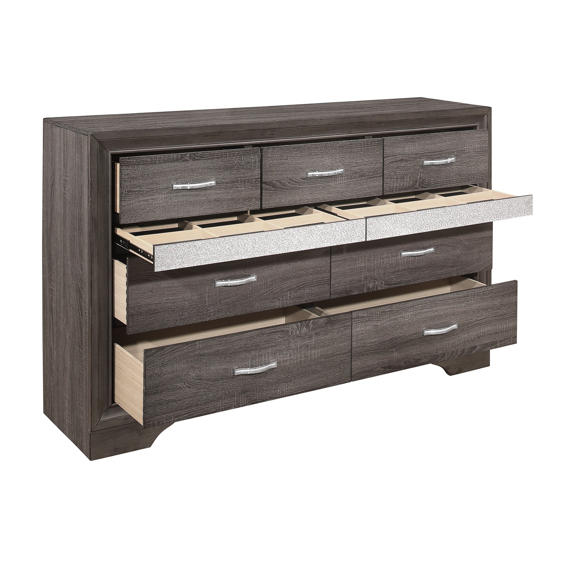 Unique Style Bedroom 1pc Dresser of Drawers Hidden multicolor-bedroom-glam-wood