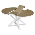 5 Piece Retro Functional Dining Table Set brown + antique white-solid wood