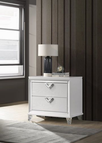 Prism Modern Style 2 Drawer Nightstand with Led