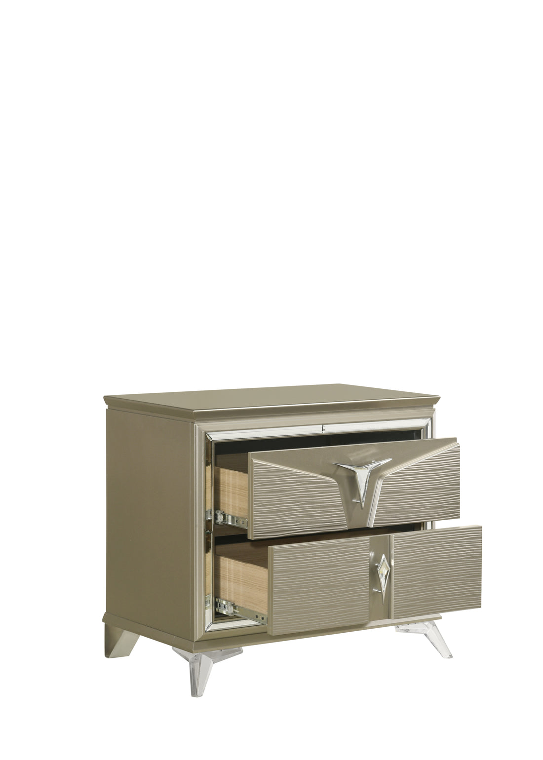 Samantha Modern Style 2 Drawer Nightstand Made