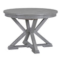 5 Piece Retro Functional Dining Table Set grey-solid wood