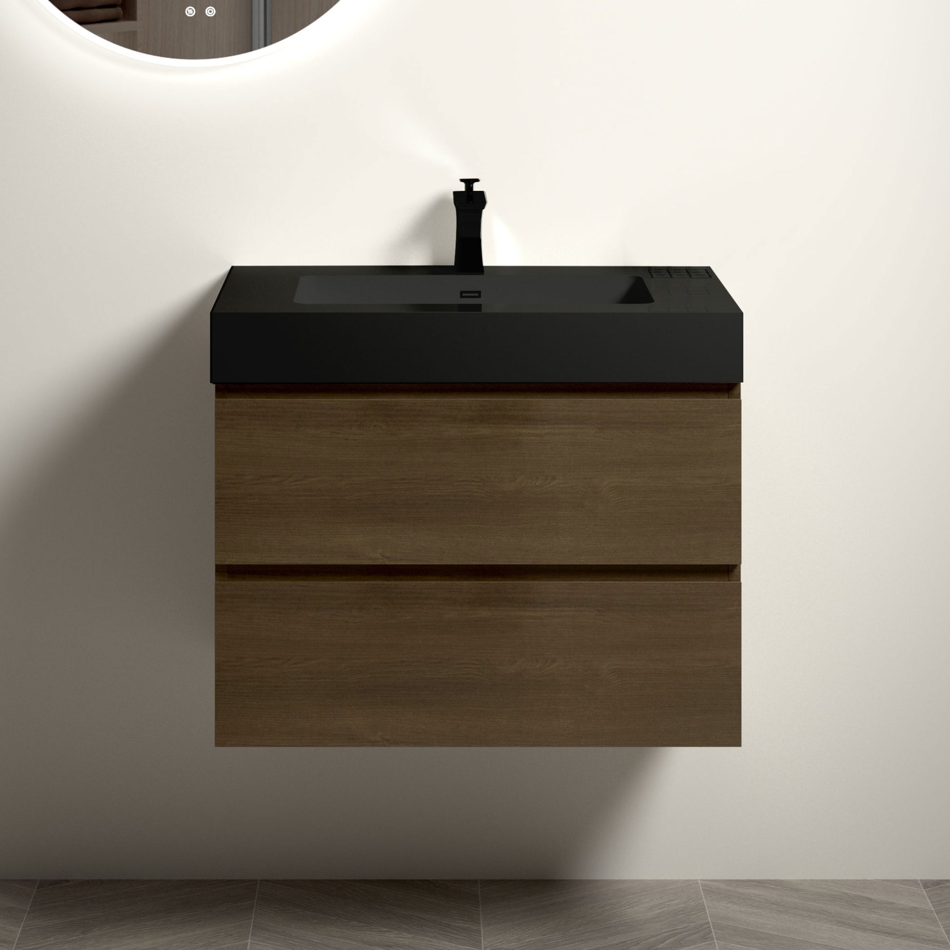 U044 Alice30 111 Alice 30" Dark Oak Bathroom Vanity dark oak-melamine