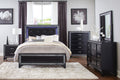 Pearl Black Metallic Finish Dresser 1pc 9 Drawers black-bedroom-contemporary-glam-modern-wood