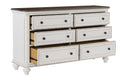 Antique White and Brown Gray Finish1pc Dresser of 6x antique white-bedroom-classic-traditional-wood