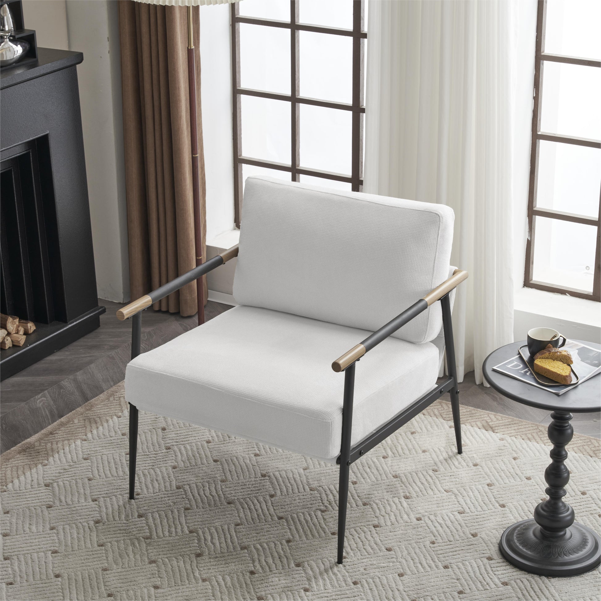 Modern Chic Accent Chair With Metal