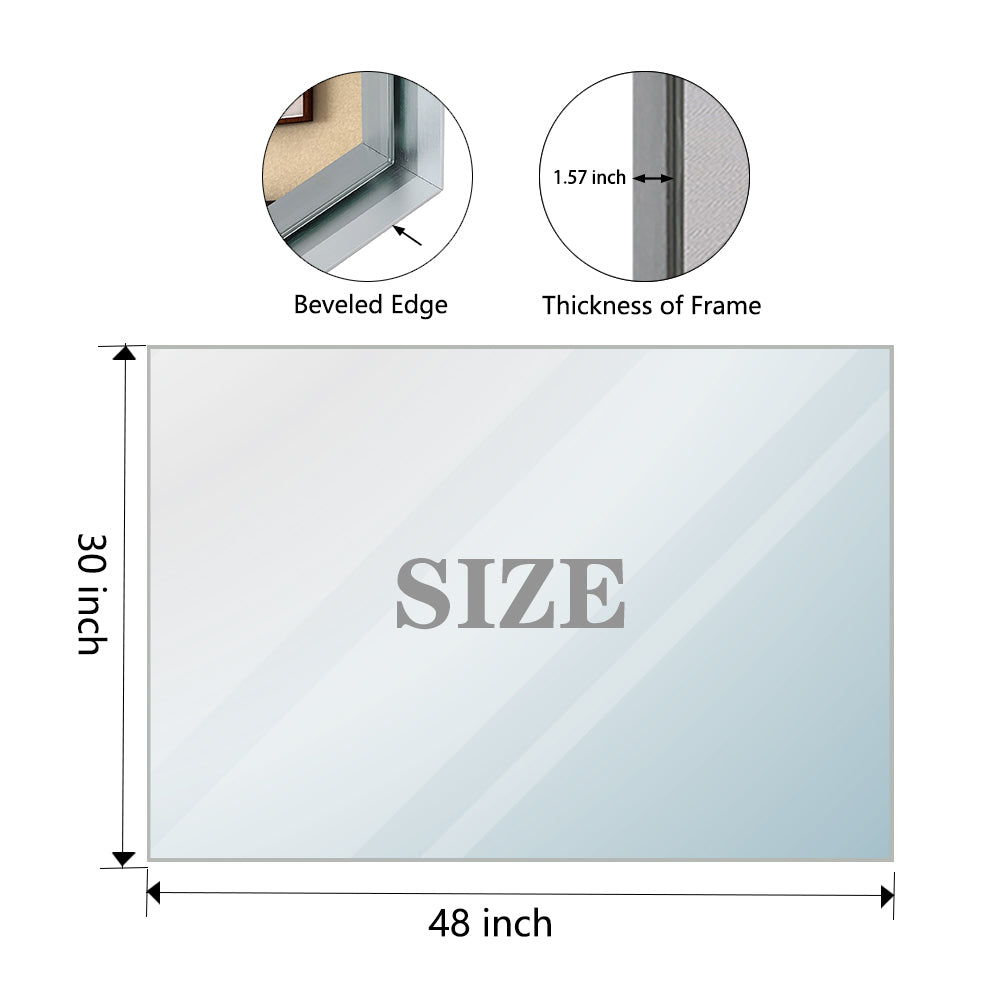 48x30inch Wall Mounted Bevel Wall Mirror For