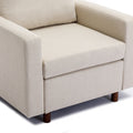 Single Seat Module Sofa Sectional Couch,Cushion Covers cream-linen-wood-primary living