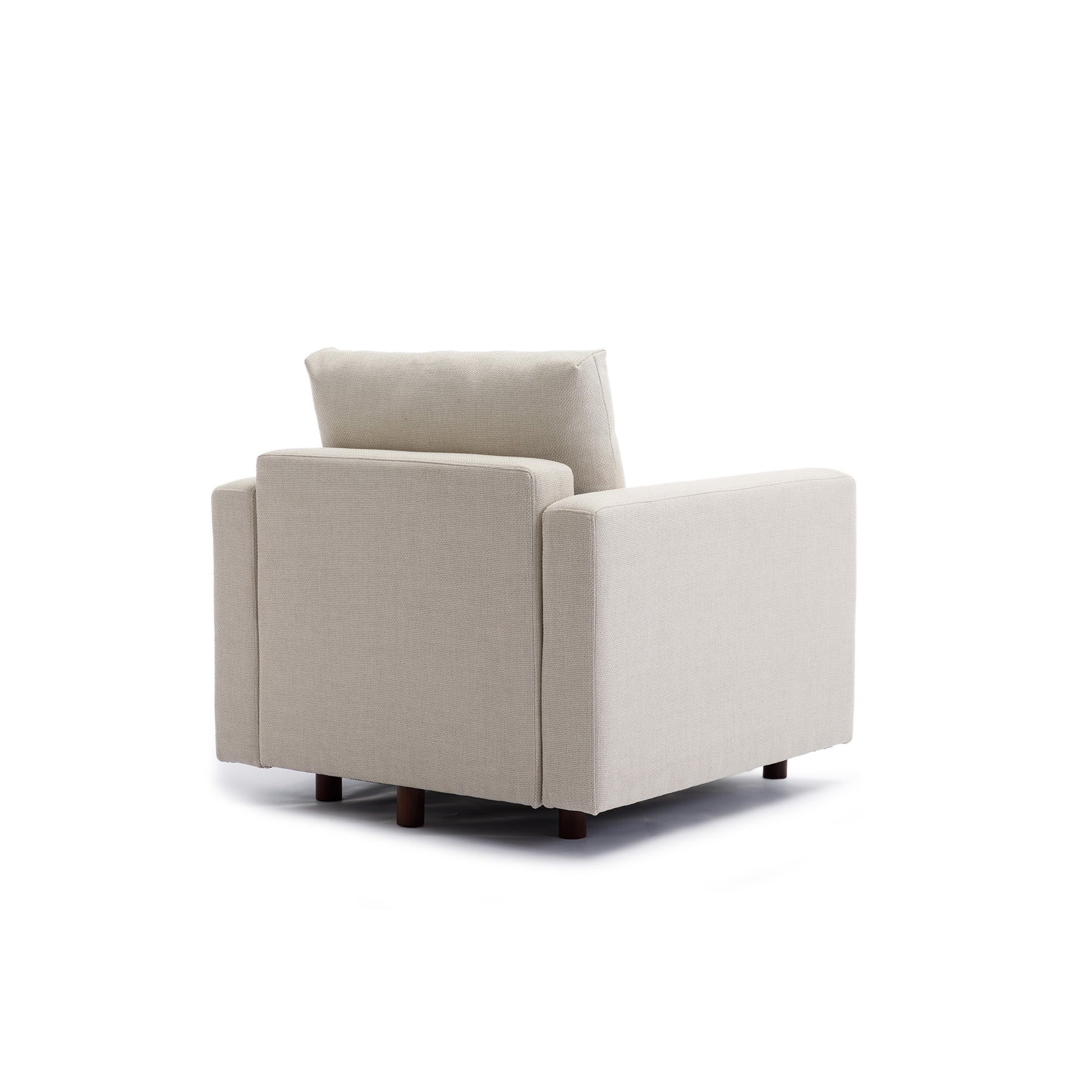 Single Seat Module Sofa Sectional Couch,Cushion Covers cream-linen-wood-primary living