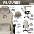 Techni Sport TSF65C Fabric Memory Foam Gaming Chair caster-beige-office-spot