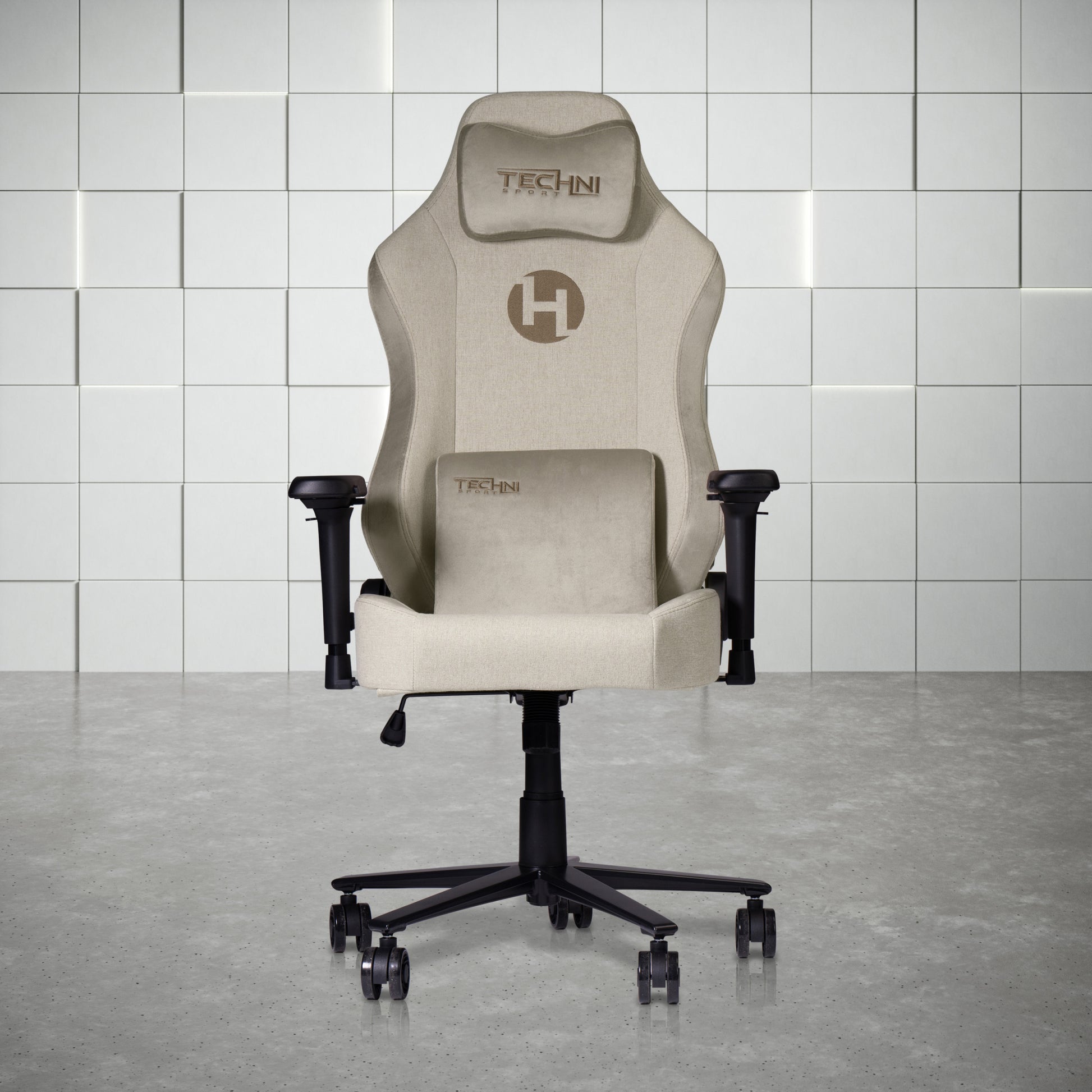 Techni Sport TSF65C Fabric Memory Foam Gaming Chair caster-beige-office-spot